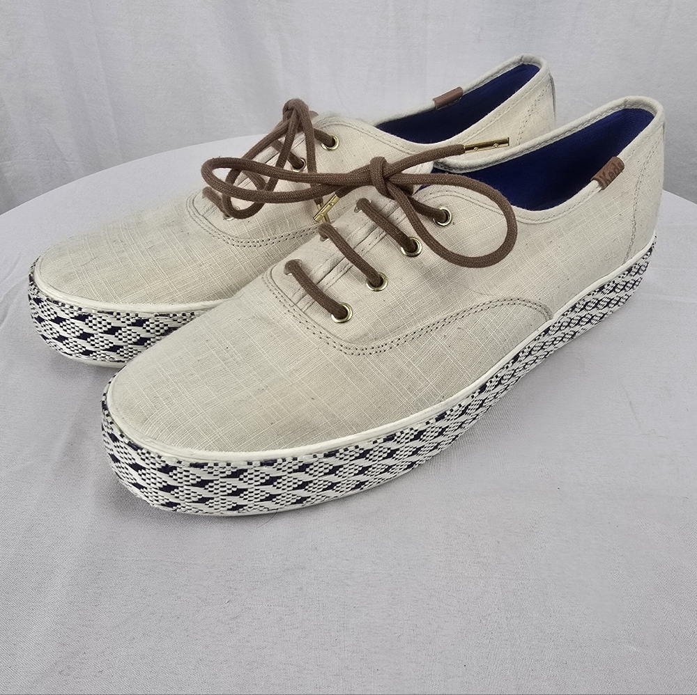 Keds Women's Tan Canvas Platform Sneakers Sz 10